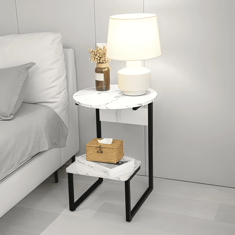 MESA LATERAL LIVING AUXILIAR 2 NIVELES REDONDA Y RECTANGULAR - 2