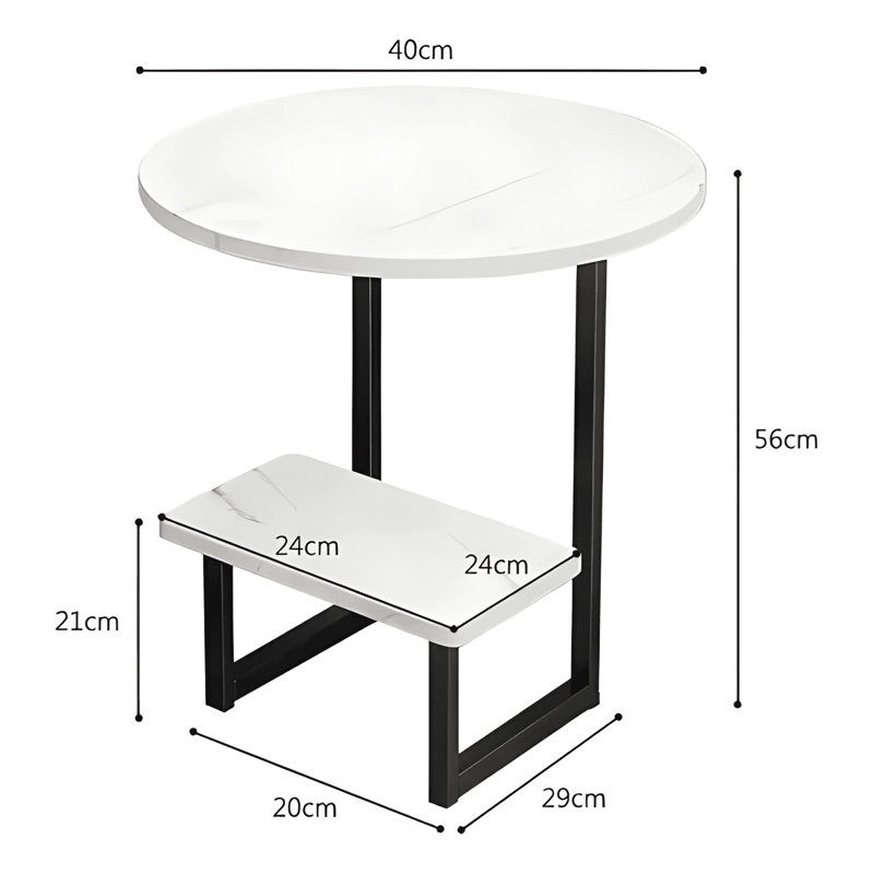 MESA LATERAL LIVING AUXILIAR 2 NIVELES REDONDA Y RECTANGULAR - 4