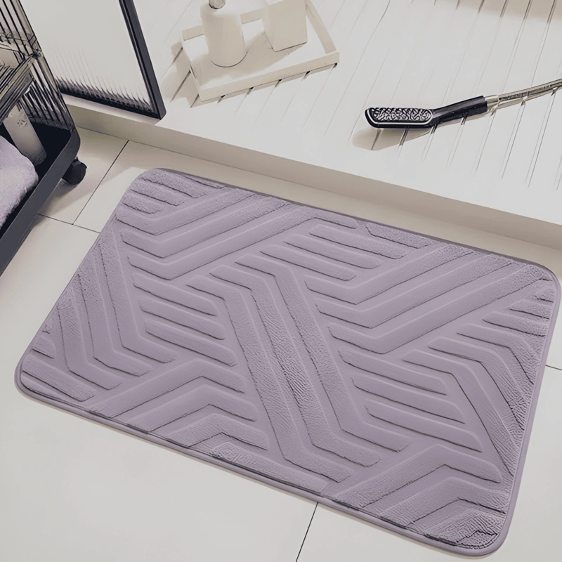 ALFOMBRA BAÑO PELUDO JACQUARD GEOMETRICO 40X60 ANTIDESLIZANT - 1