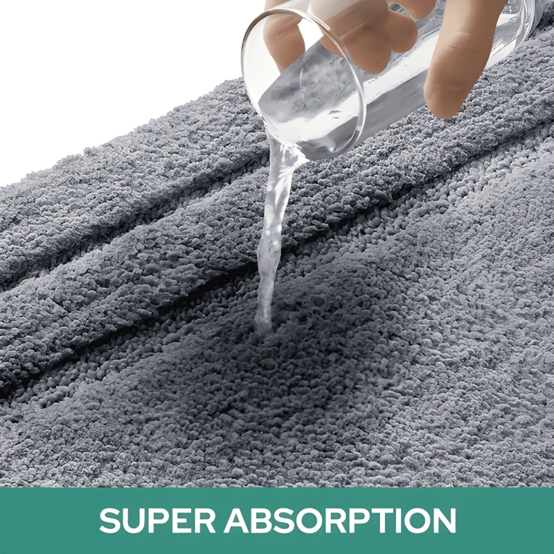 ALFOMBRA BAÑO MICROFIBRA BAJADA DUCHA ABSORBENTE LISO GRIS - 2