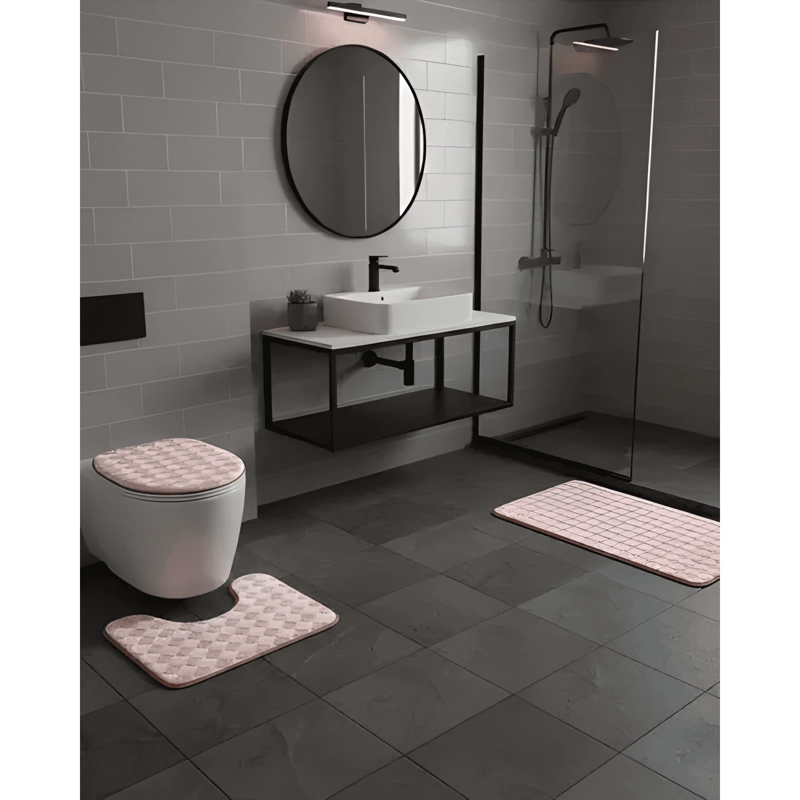 JUEGO DE ALFOMBRAS DE BAÑO 3 PIEZAS SUAVES Y ABSORBENTES #10 - 2