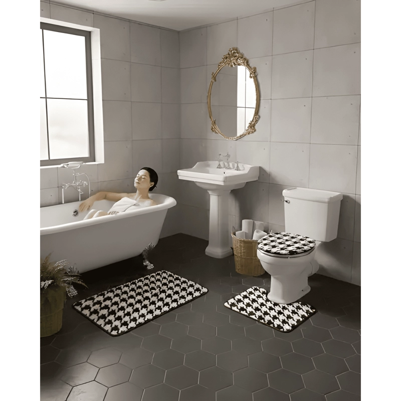 JUEGO DE ALFOMBRAS DE BAÑO 3 PIEZAS SUAVES Y ABSORBENTES #15 - 3