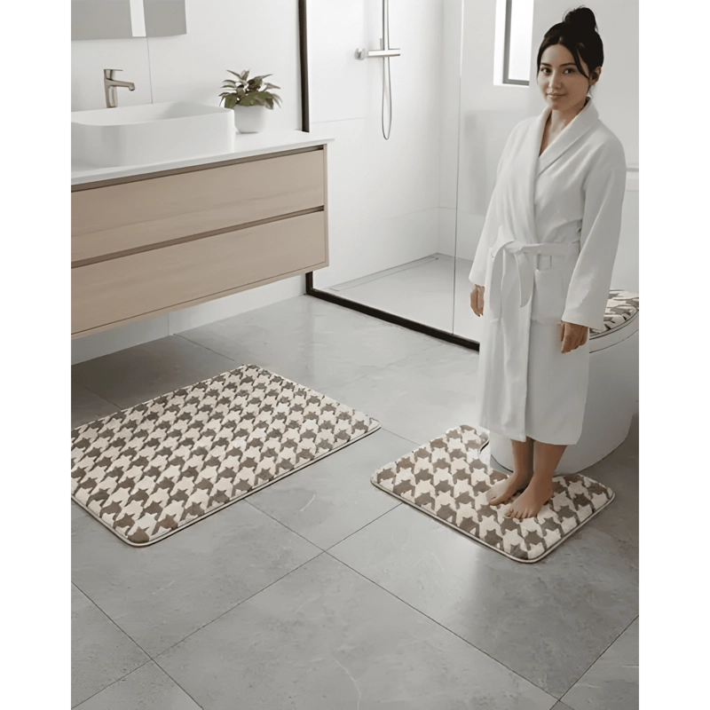 JUEGO ALFOMBRA DE BAÑO 3 PIEZAS PREMIUM DISEÑOS ULTRA SUAVE - 4