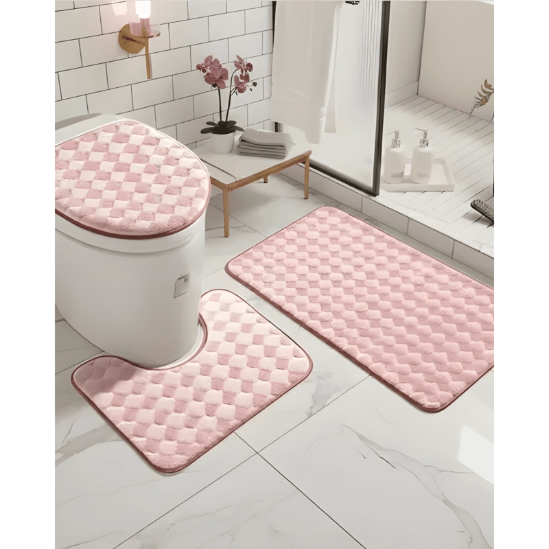 JUEGO DE ALFOMBRAS DE BAÑO 3 PIEZAS SUAVES Y ABSORBENTES #3 - 1