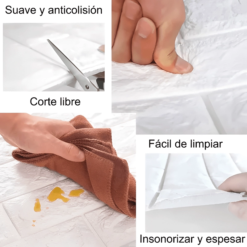 10 PEGATINAS DE PARED DE ESPUMA 3D DE UN SOLO COLOR #5 - 2