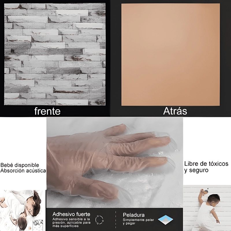 10 PEGATINAS DE PARED DE ESPUMA 3D DE SOLO COLOR #10 - 3