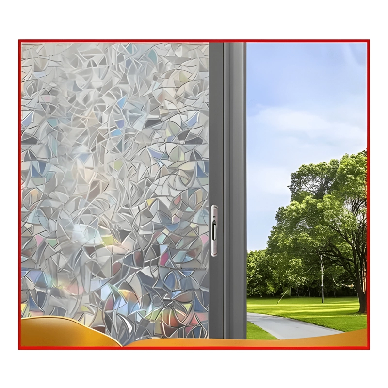 ROLLO VINILO VENTANA VIDRIO 2MT*45CM PRISMA 3D TRANSPARENTE - 1