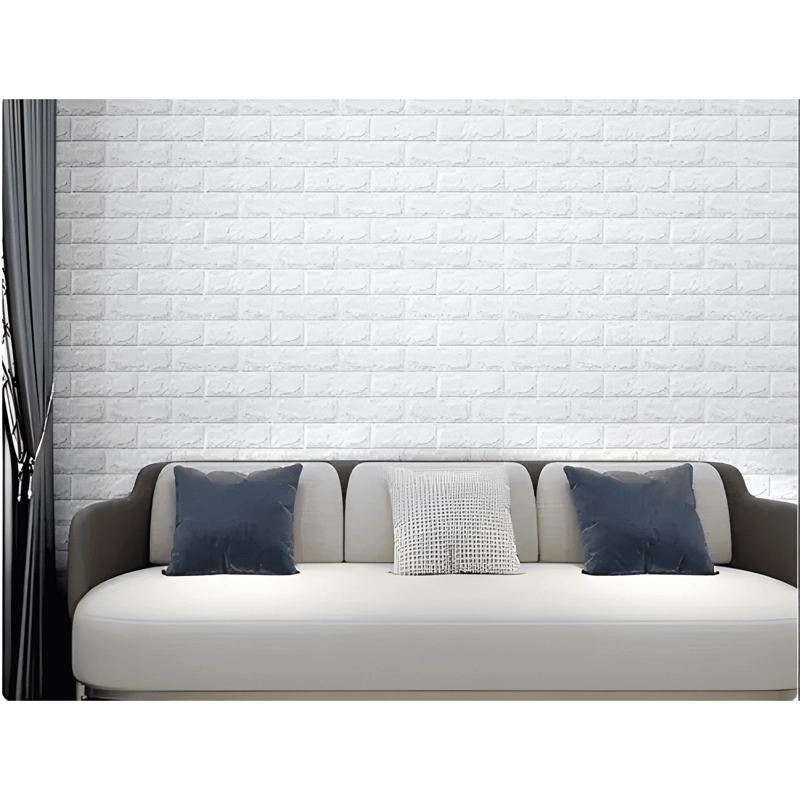 PANEL ADHESIVO PARED RSA 3D EFECTO LADRILLO 70X77CM BLANCO - 1