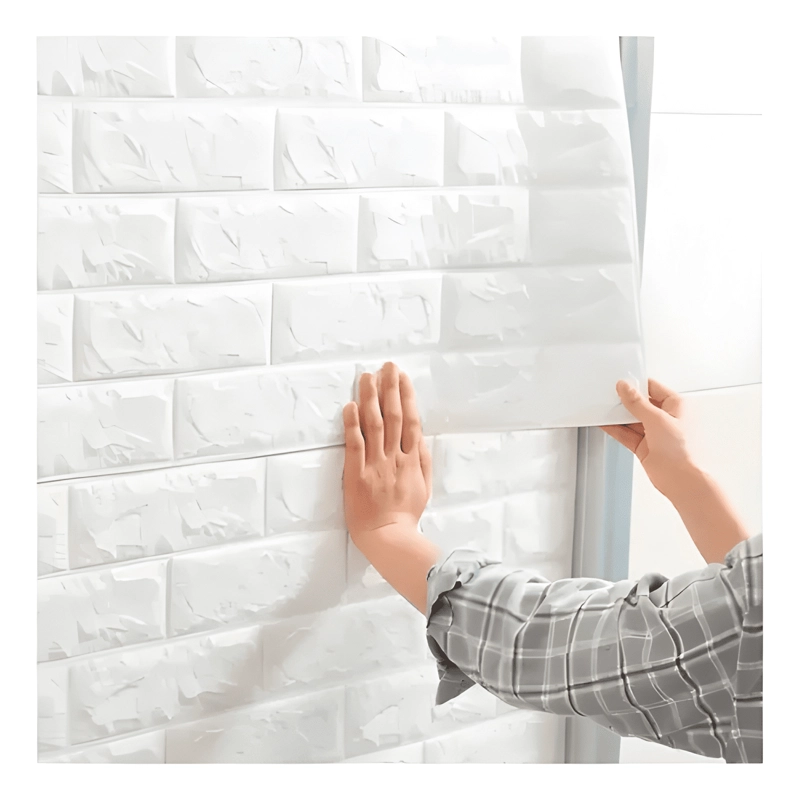 PANEL ADHESIVO PARED RSA 3D EFECTO LADRILLO 70X77CM BLANCO - 3