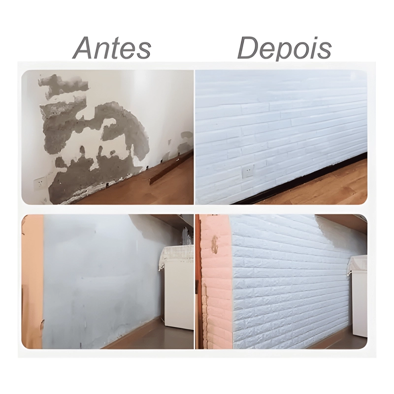 PANEL ADHESIVO PARED RSA 3D EFECTO LADRILLO 70X77CM BLANCO - 4