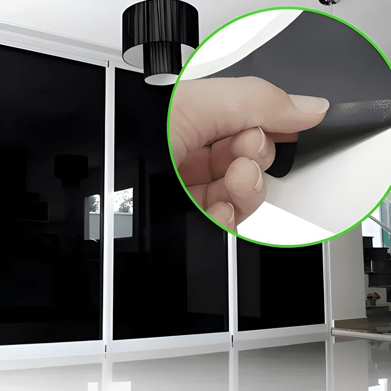 ADHESIVO DE PLASTICO PARA PARED DE 45 CM X 10 M NEGRO - 1