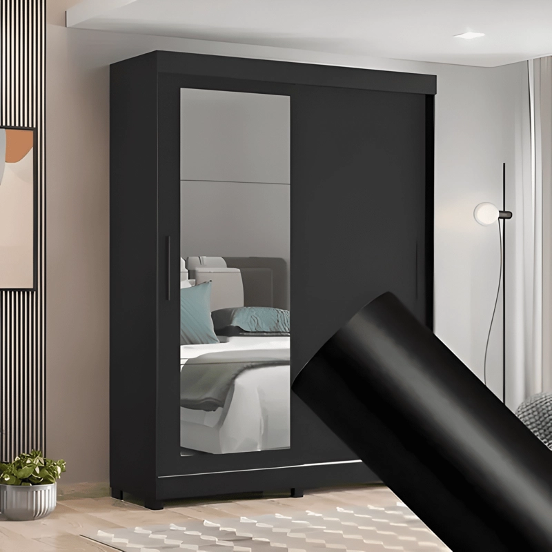 ADHESIVO DE PLASTICO PARA PARED DE 45 CM X 10 M NEGRO - 2