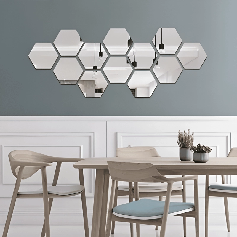 SET ESPEJO 3D ADHESIVO DECORACION VINILO HOGAR - 2