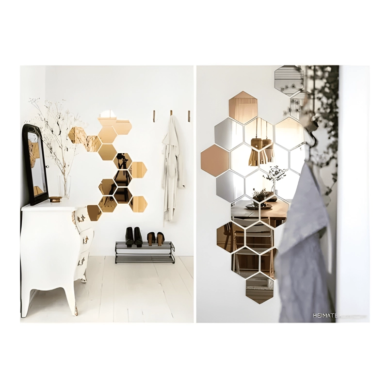 SET ESPEJO 3D ADHESIVO DECORACION VINILO HOGAR - 3