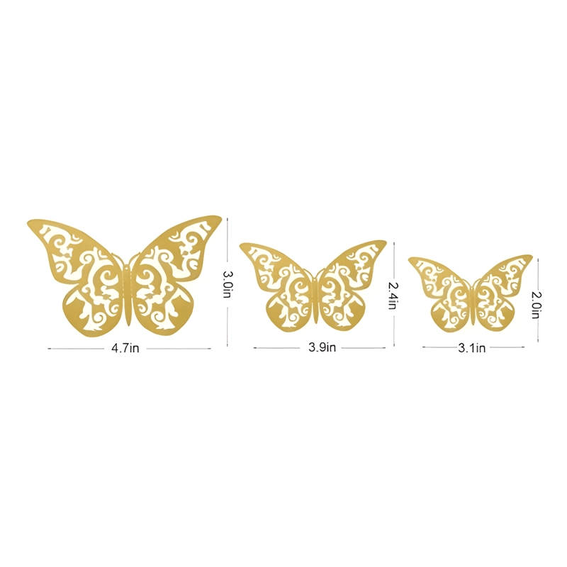 SET 24 DECORACION DE LA PARED DE LA MARIPOSA 3D - 2