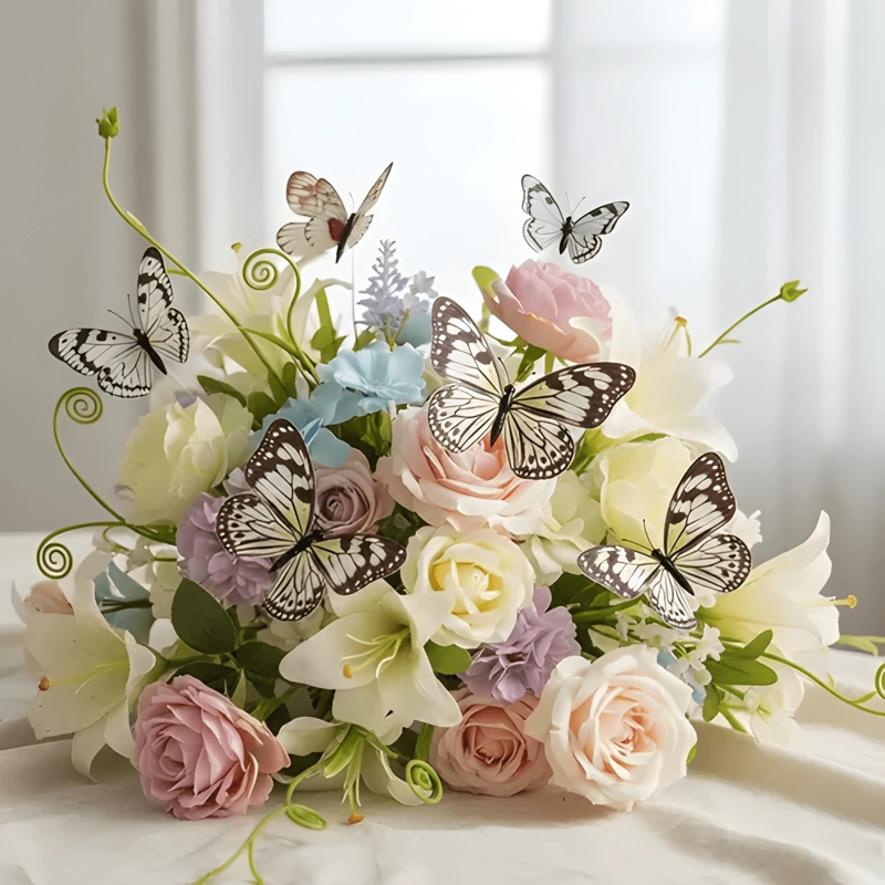 X12 MARIPOSAS DECORATIVAS 12-10-8-6CM MANUALIDAD MULTICOLOR - 2