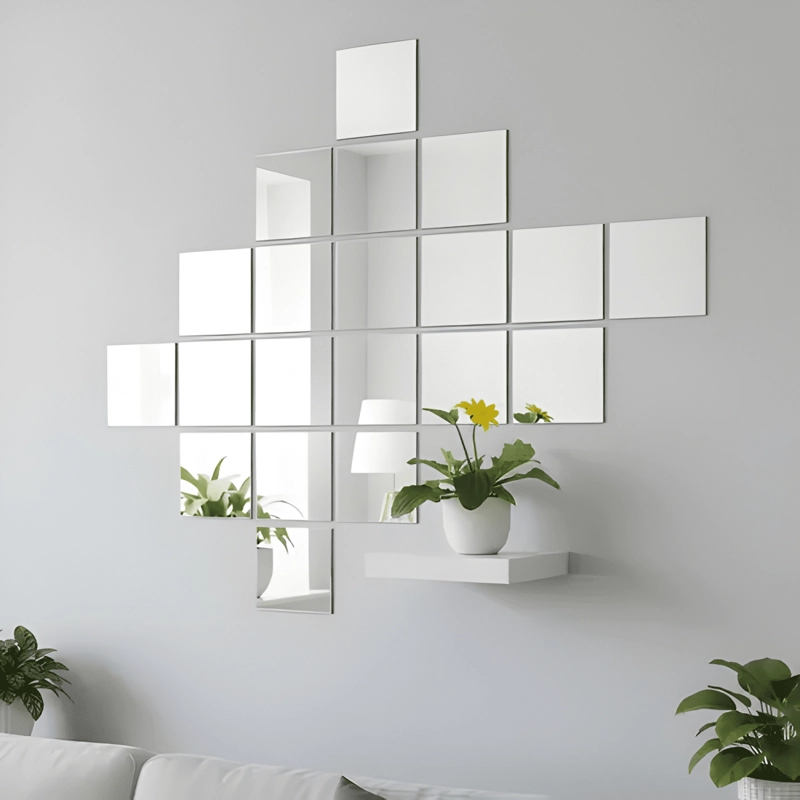 PACK 8 VINILO ESPEJO ADHESIVO CUADRADO DECORATIVO JZT-3 - 1