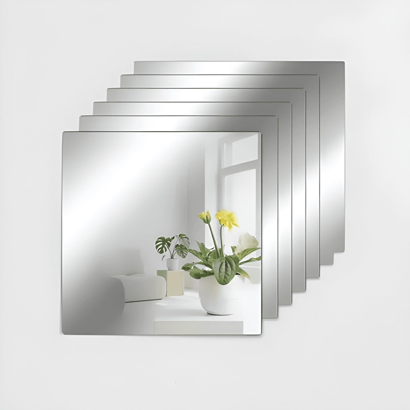 PACK 8 VINILO ESPEJO ADHESIVO CUADRADO DECORATIVO JZT-3 - 2
