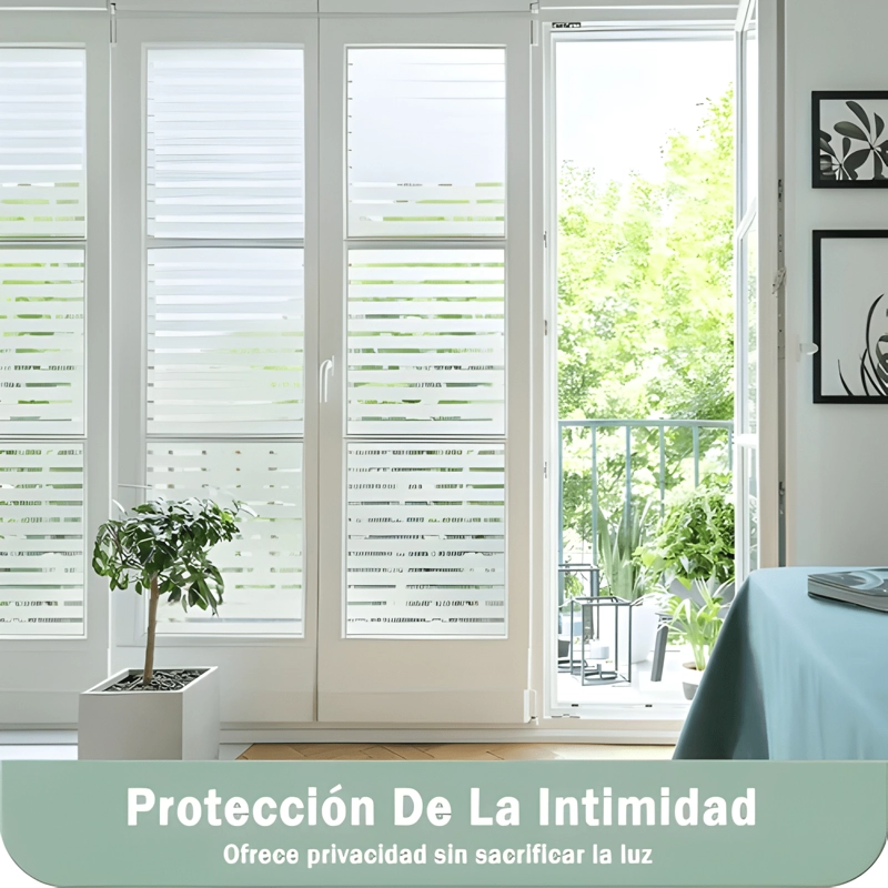 ROLLO VINILO VENTANA VIDRIO 2MTX50CM 3D RAYAS BLANCAS - 3