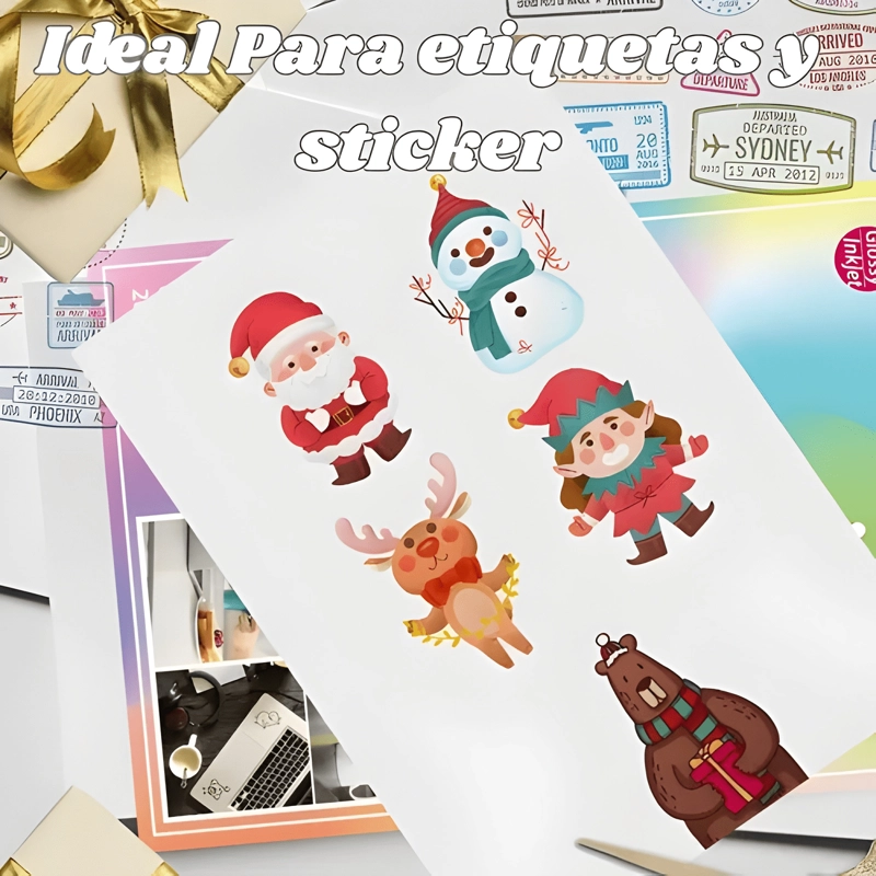 VINILO ADHESIVO IMPRIMIBLE GLOSSY A4 20 HOJAS - 1