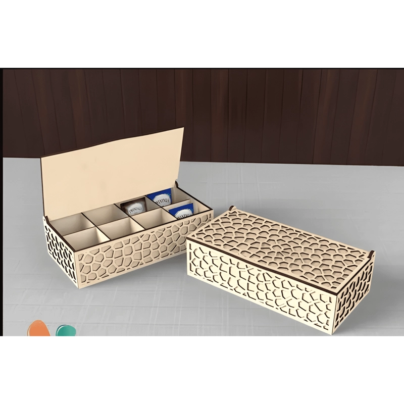 CAJA DE MADERA CON TAPA PARA TE  Y CAFE  ORGANIZADOR COCINA - 4