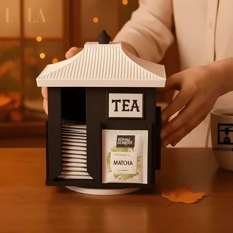 CAJA DE TE  DISPENSADOR GIRATORIO DISEÑO JAPONE S DECORATIVA - 1