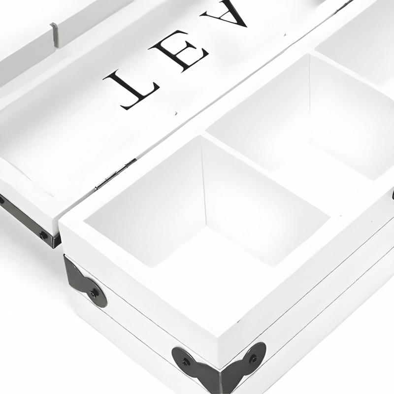 CAJA DE TE  3 DIVISIONES TAPA CON DISEÑO DECORATIVA DECO - 2