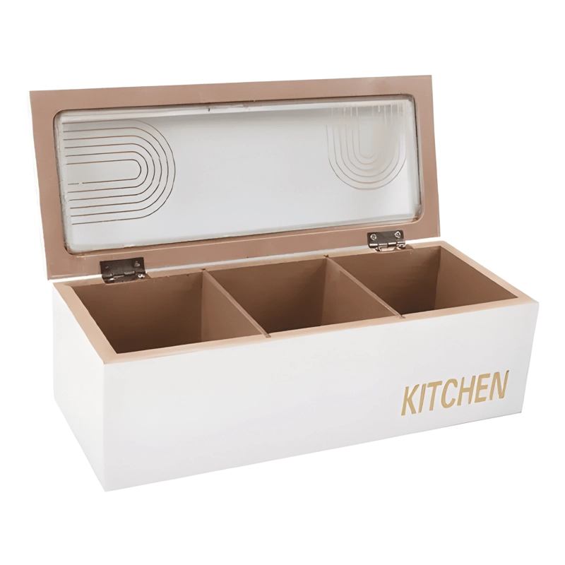CAJA DE TE  KITCHEN 24X8X10CM BLANCO - 2