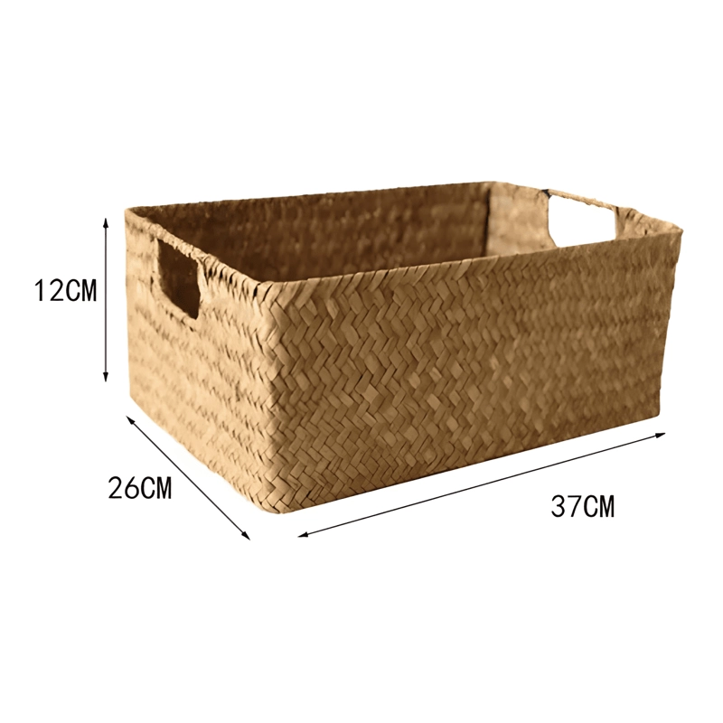 CESTA ORGANIZADORA MIMBRE ALMACENAMIENTO DECORACION 37X26X12 - 2