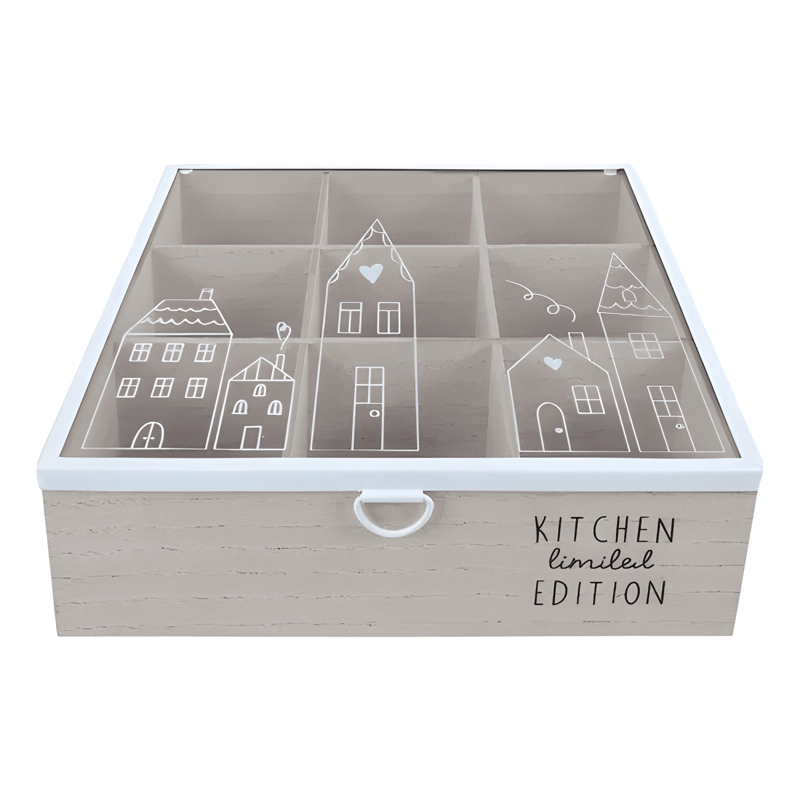 CAJA DE TE  CITY LOVE 9 DIVISIONES 24X24X7CM - 2