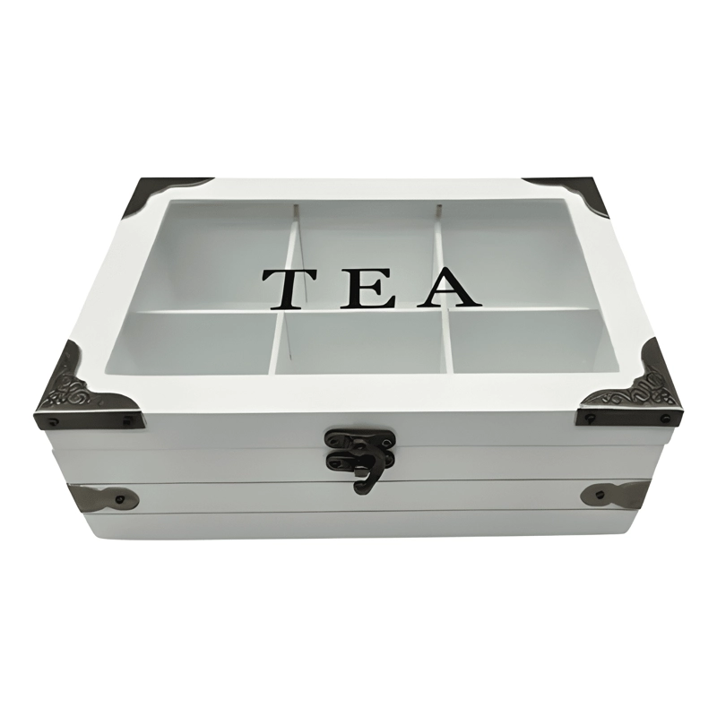 CAJA PORTA TE  DE MADERA 8 DIVISIONES 32X19CM - 1