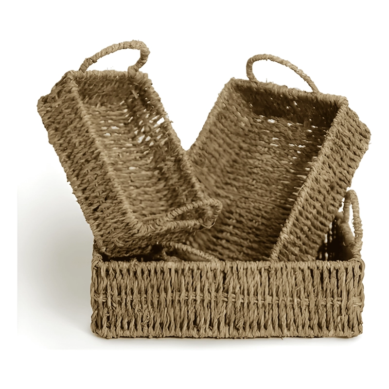 CANASTO ORGANIZADOR DECO ADORNO SET DE 3 FIBRAS NATURALES - 1