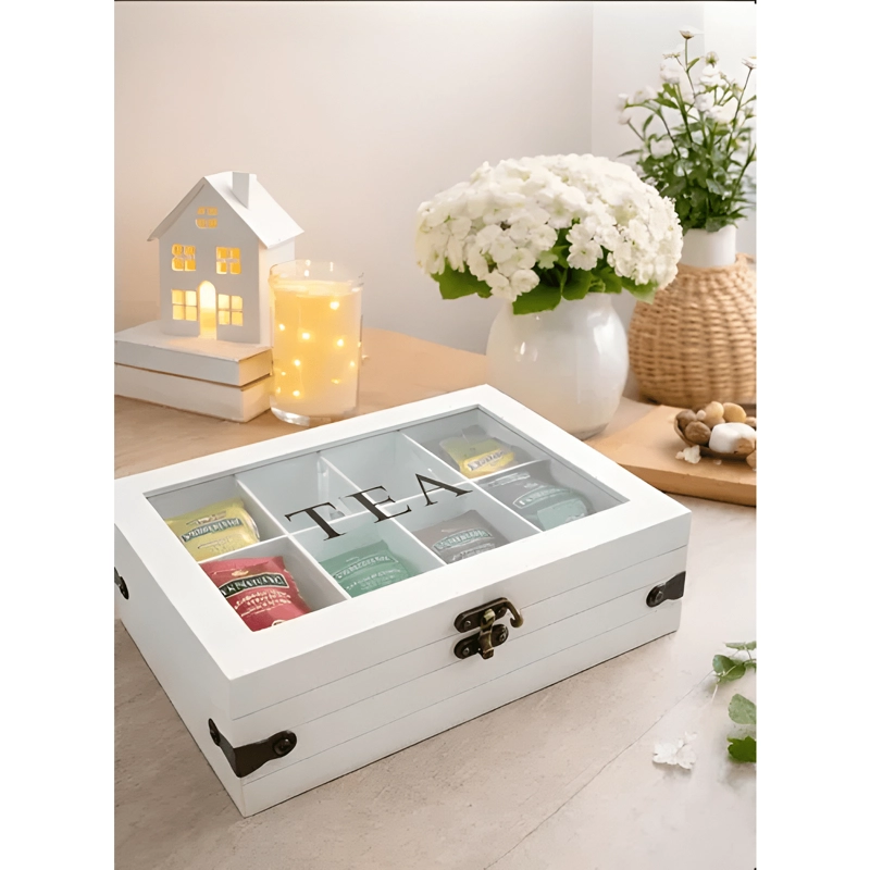 CAJA PORTA TE  DE MADERA 8 DIVISIONES - 3