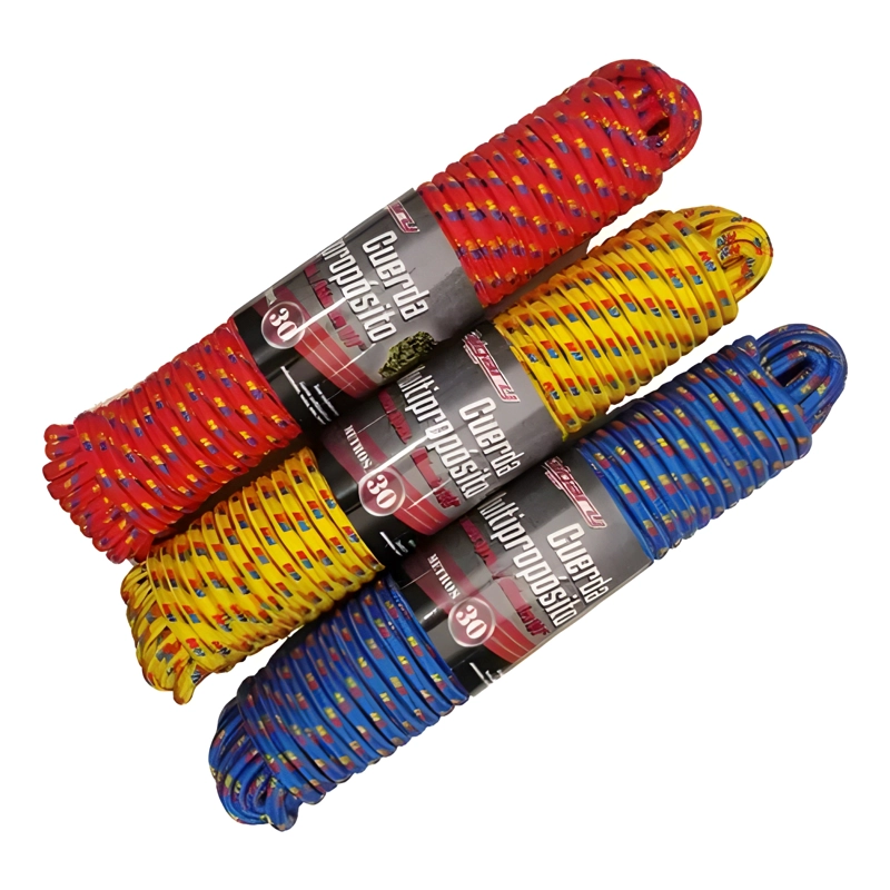 CUERDA TRENZADA POLIPROPILENO 30 METROS 9,5MM COLORES - 2