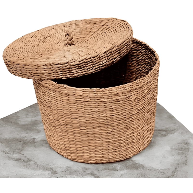 CESTA CON TAPA DE MIMBRE - 2