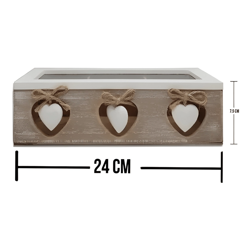 CAJA DE TE  DE MADERA 3 DIVISIONES DORADA - 3