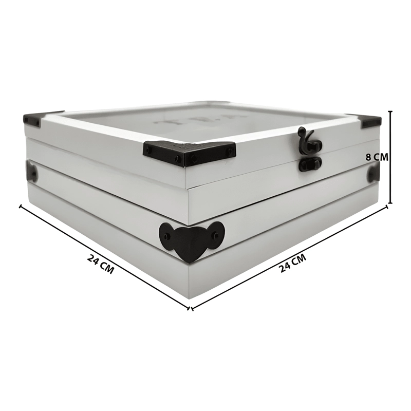 CAJA DE TE  9 DIVISIONES TAPA CON DISEÑO DECORATIVA DECOHOGAR - 4