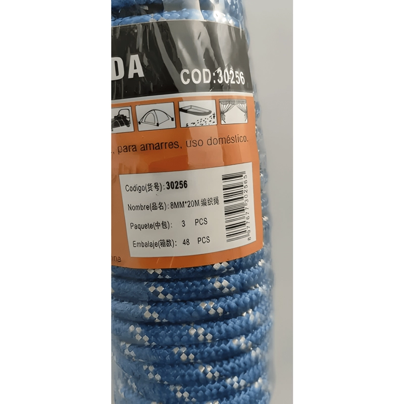 CUERDA CORDEL AMARRA SOGA POLIPROPILENO 8MM X 20 METROS #22 - 2