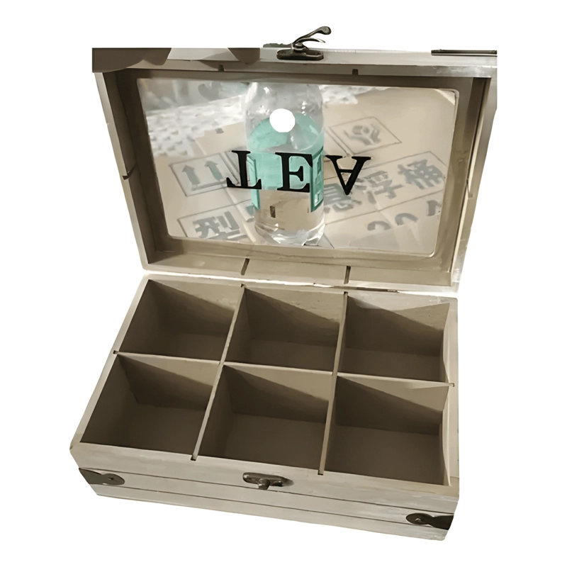 CAJA PARA ALMACENAR BOLSAS DE TE  6 COMPARTIMIENTOS - 2