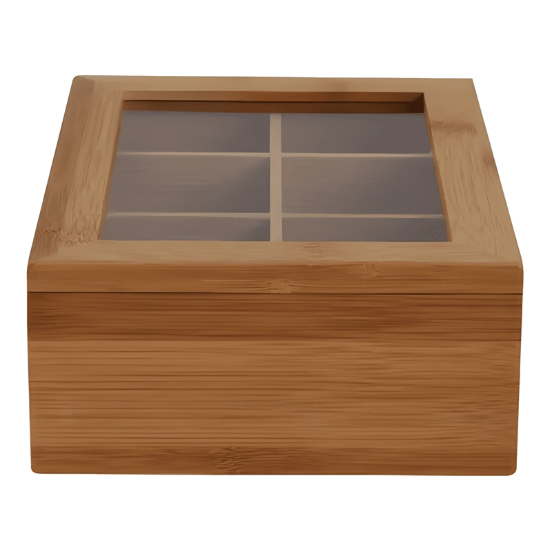 CAJA PORTA TE  BAMBU 6 DIVISIONES AFJ - 3