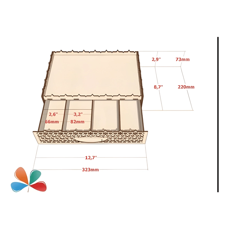 CAJA DE MADERA CON TAPA PARA TE  Y CAFE  SORPRESA VALENTIN - 3
