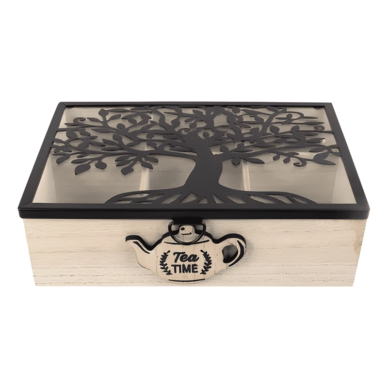 CAJA DE TE  ARBOL 6 DIVISIONES 24X7X16CM - 2