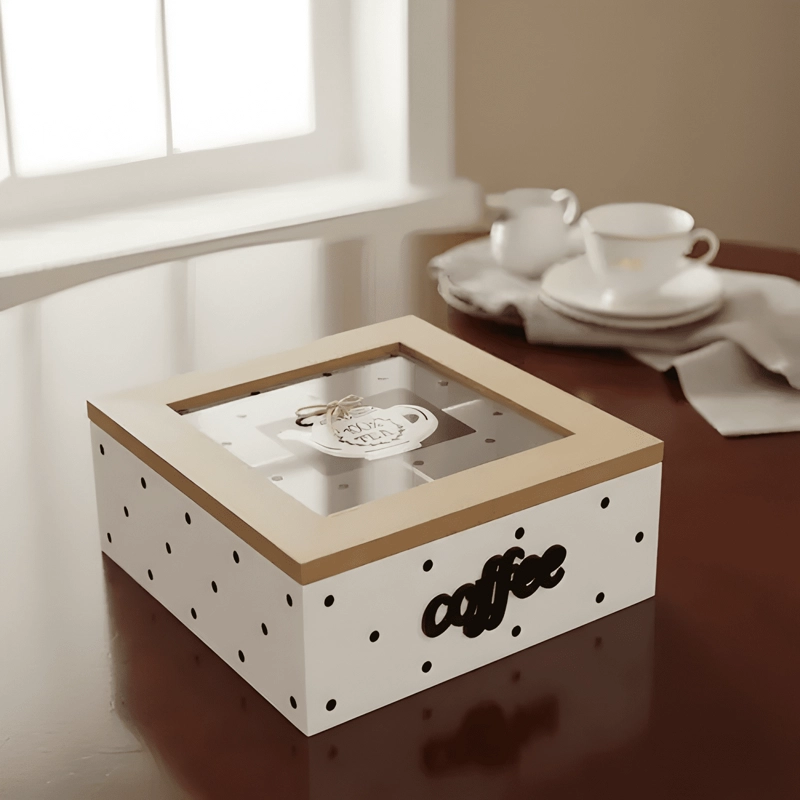 ORGANIZADOR PARA BOLSAS DE TE  4 DIVISIONES DECORATIVO - 1