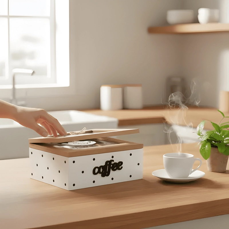 ORGANIZADOR PARA BOLSAS DE TE  4 DIVISIONES DECORATIVO - 3