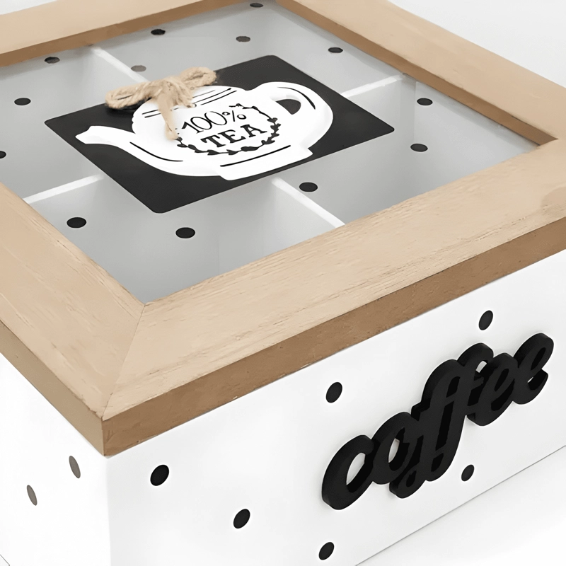 ORGANIZADOR PARA BOLSAS DE TE  4 DIVISIONES DECORATIVO - 4