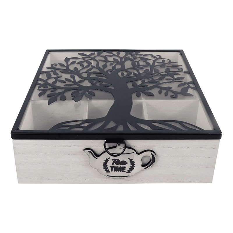 CAJA DE TE  ARBOL 9 DIVISIONES ORGANIZACION HOGAR 24X7X16CM - 3