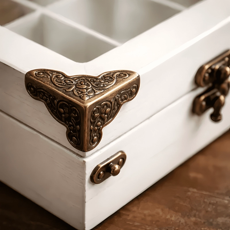 CAJA ORGANIZADORA DE TE  9 COMPARTIMENTOS MADERA Y VIDRIO - 4