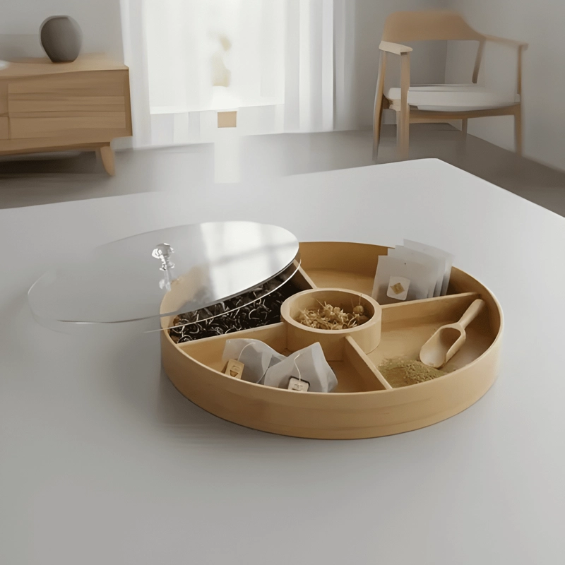 CAJA DE MADERA ORGANIZADORA DE TE  Y CAFE  30X30 - 4