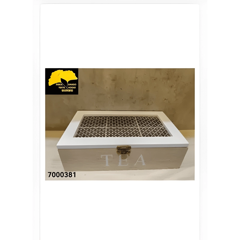 CAJA DE MADERA CON DIVISIONES PARA TE  24X14X6 CM - 2