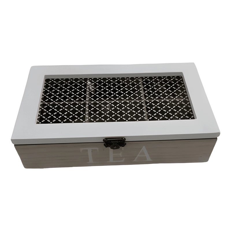 CAJA DE MADERA CON DIVISIONES PARA TE  24X14X6 CM - 4
